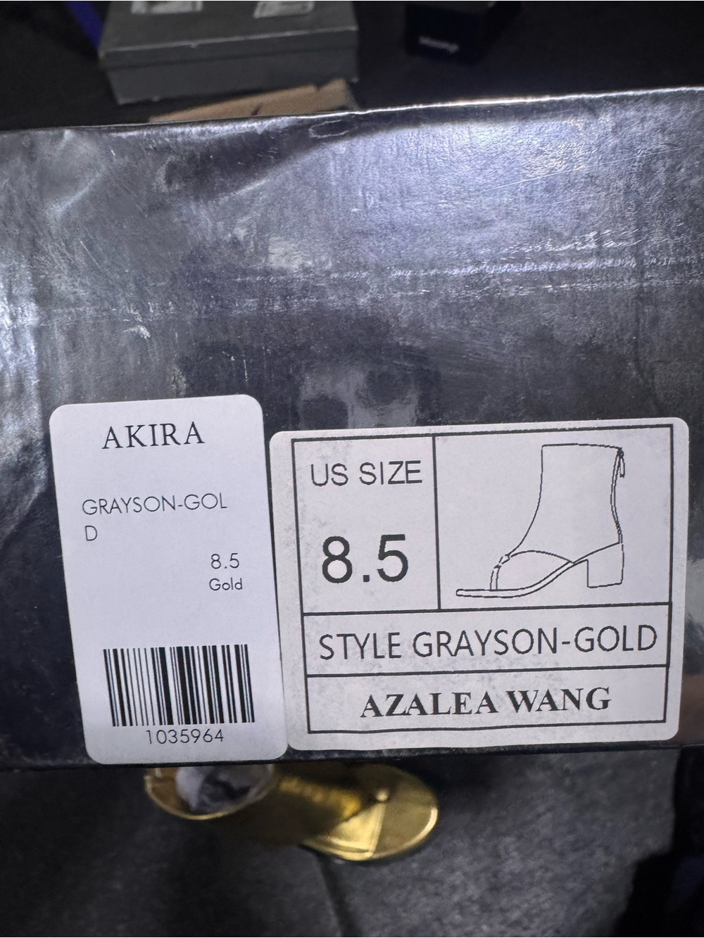 AKIRA Gold Grayson Open-Toe Ankle Bootie